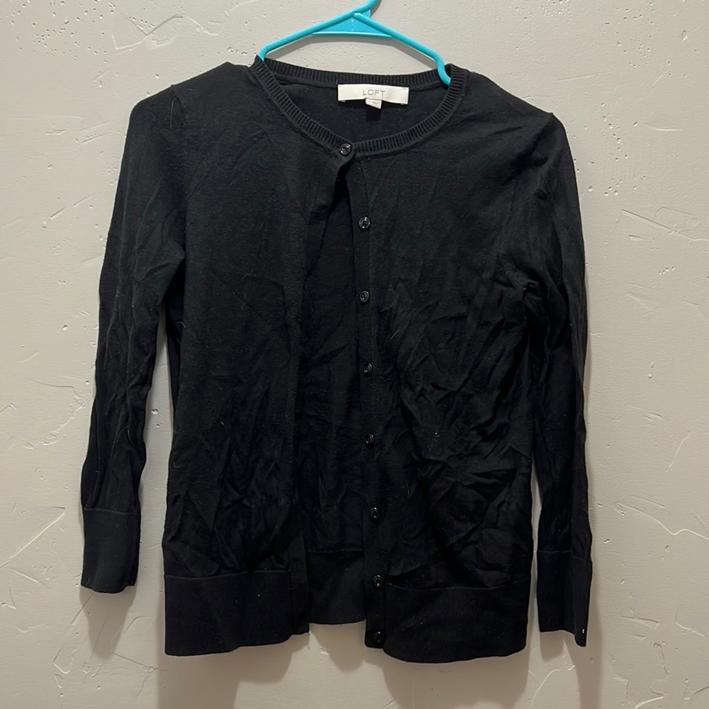 Loft Black 3/4 Length Cardigan